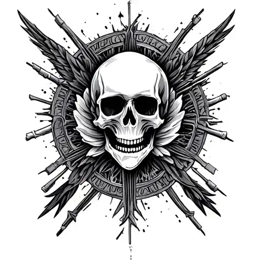 Skull Biker Peace Symbol