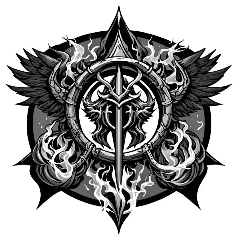 Hecate Symbol With Smoke Falling From It