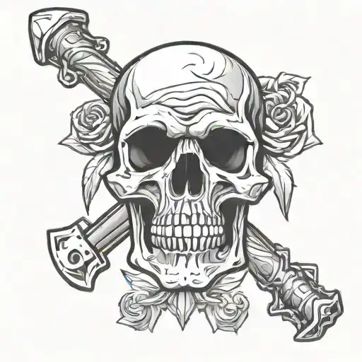 Skull And Hammer Crossed
