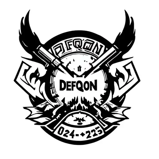 Tattoo With The Defqon 1 Logo And Element Of The Main Scene Of 2024 And 2025 For A Forearm
