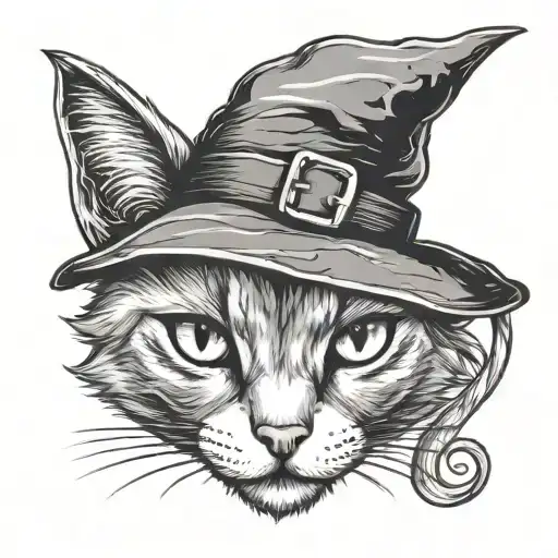 Cat With Witch Hat