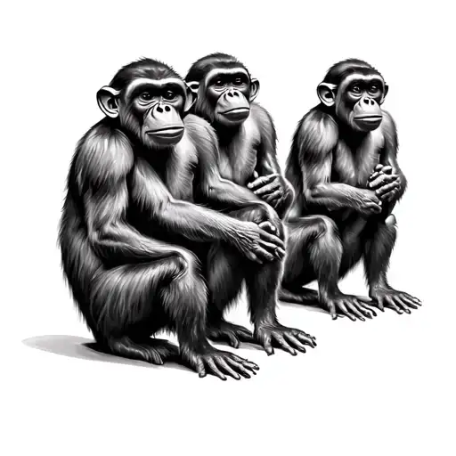 4 Wise Monkeys Sitting