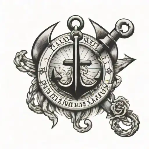 Ship Anchor Tatto With Text Al Dvs