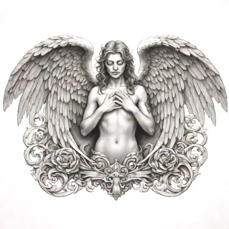 Angel Heaven Gates Across Chest