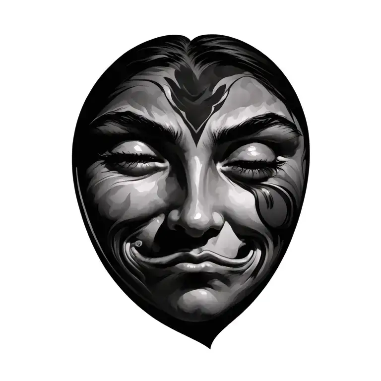 Happy Face Sad Face Black And Grey