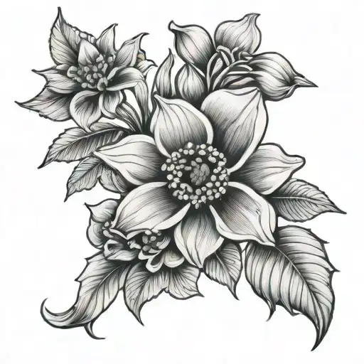 Holly Daffodil Poppy Forget Me Not Flowers