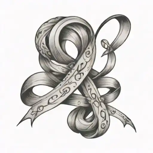 Coquette Ribbon With Letter K And Number 8