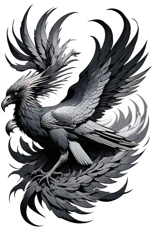 Phoenix Rising Black Grey