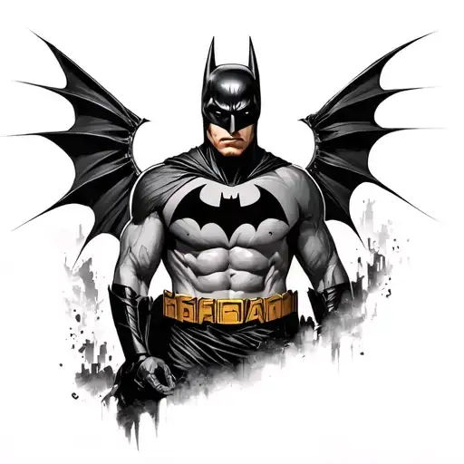 Back Tattoo With A Scene From Batman With Heath Ledger And Batman