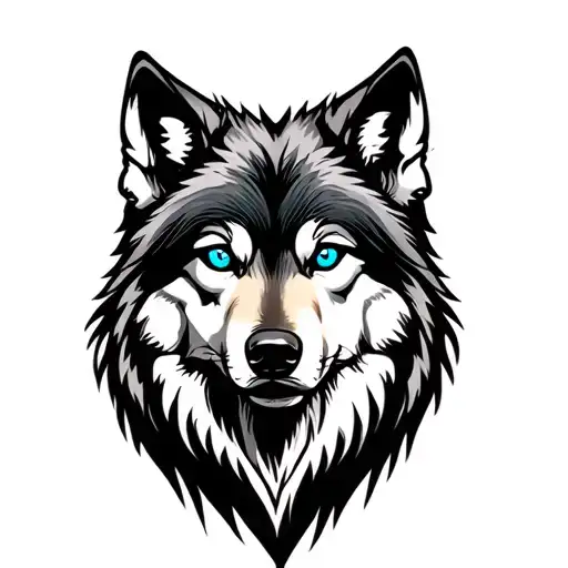 Wolf With Blue Eyes