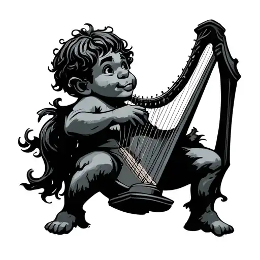 Munchkin Playing Harp