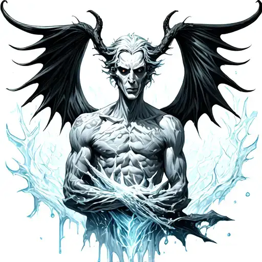 Skinny Lucifer Frozen In Ice