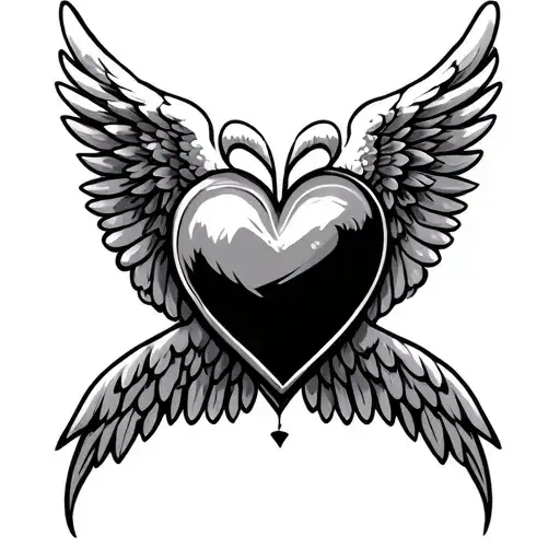 Heart And Angel Wings