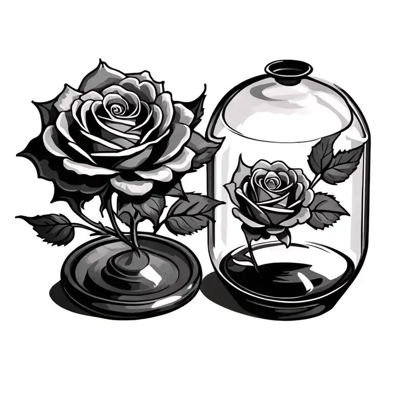Simple Timeglass With Roses