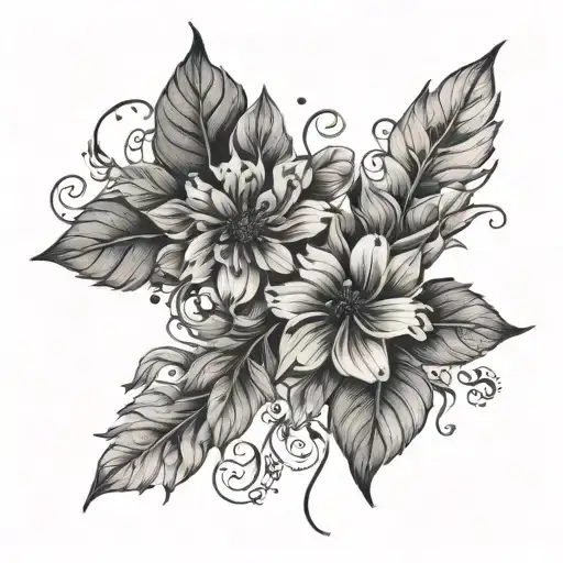 Flowers And Leaves Intertwined