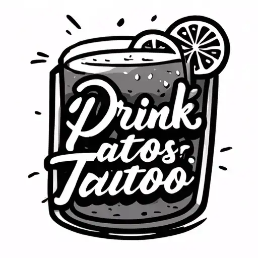 A Phrase With Drink Sign Next To It Tattoo Thin Lines