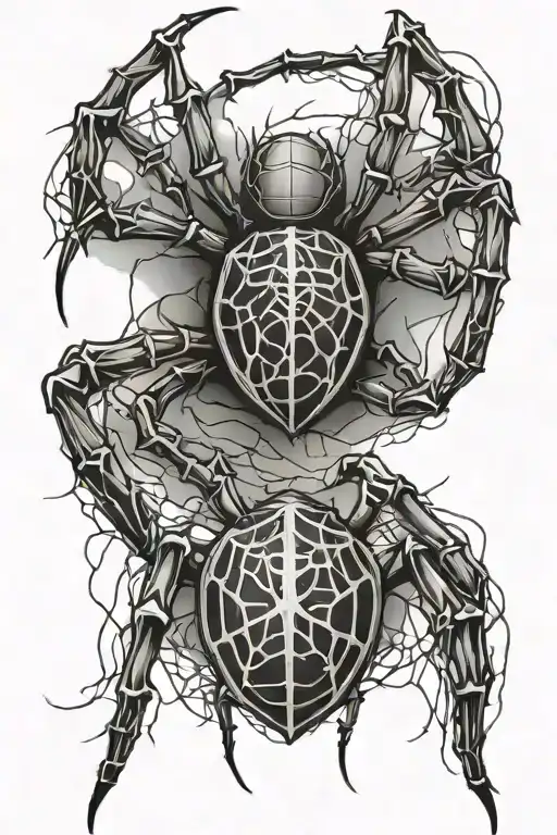Full Back Spider Tattoo Design