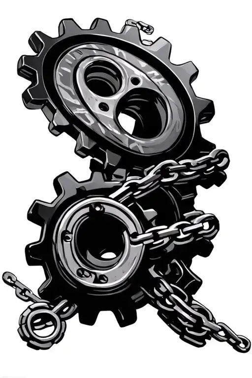Gears And Chain Forming The Shape