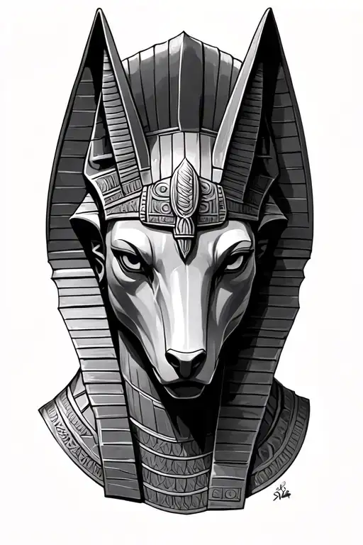 Realistic Realism Anubis Sculpture Style Like Its Carved In Stone Design