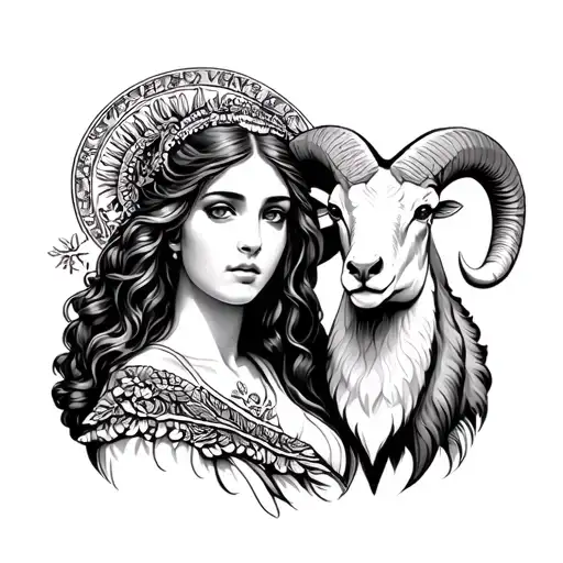 Virgin And The Ram Together On The Way The Design