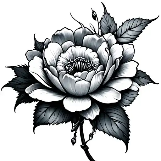 Rib Tatoo Flower Blooming