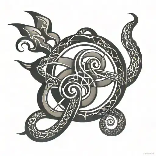 Capricorn Zodiac Symbol Molecule Intertwined