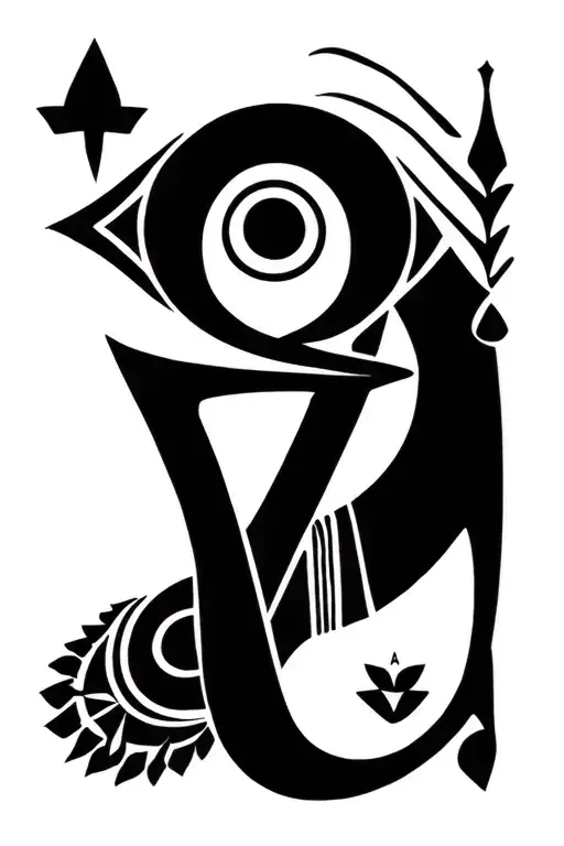 Ankh And Eye Of Horus Tattoo For Women Simple