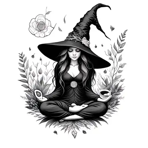 Nature Knitting Yoga Witch