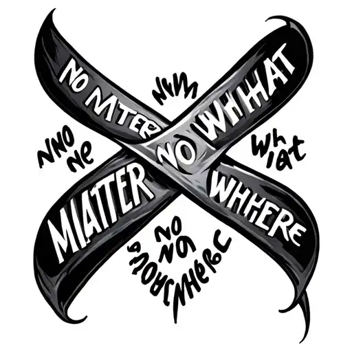 The Word No Matter What No Matter Where As An Infinity Symbol