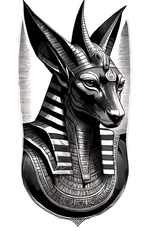 Egyptian Anubis Sleeve Design Realism At An Angle