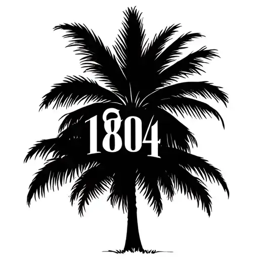 Numbers 1804 With Palm Tree Growing