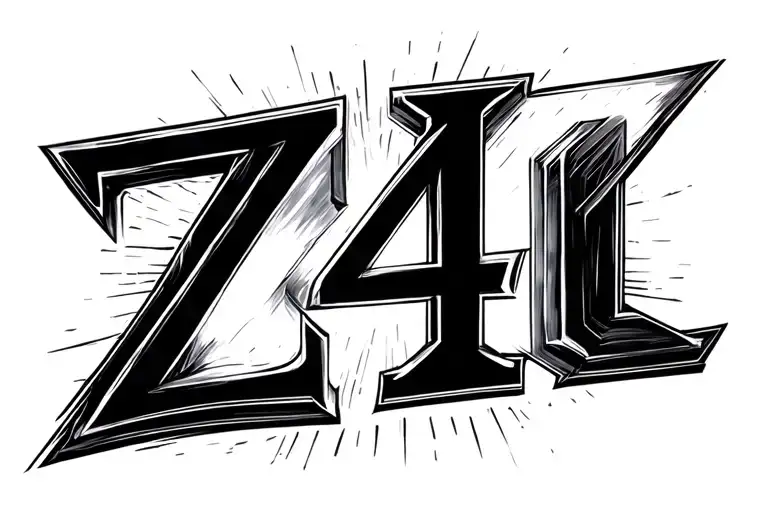 The Letters Z4l In A Straight Line Art