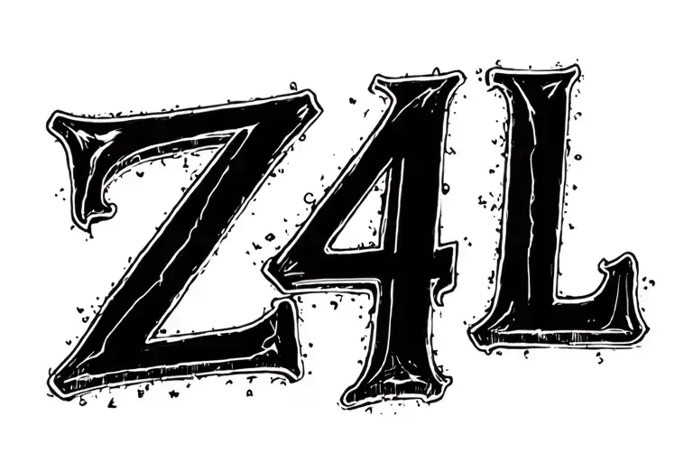 The Letters Z4l In A Straight Line Art Tattoo Inspired By The Song Z4l By Smino