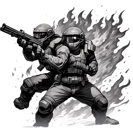 Helldivers 2 Soldier Fighting Termits And Droppot In Flames In The Background