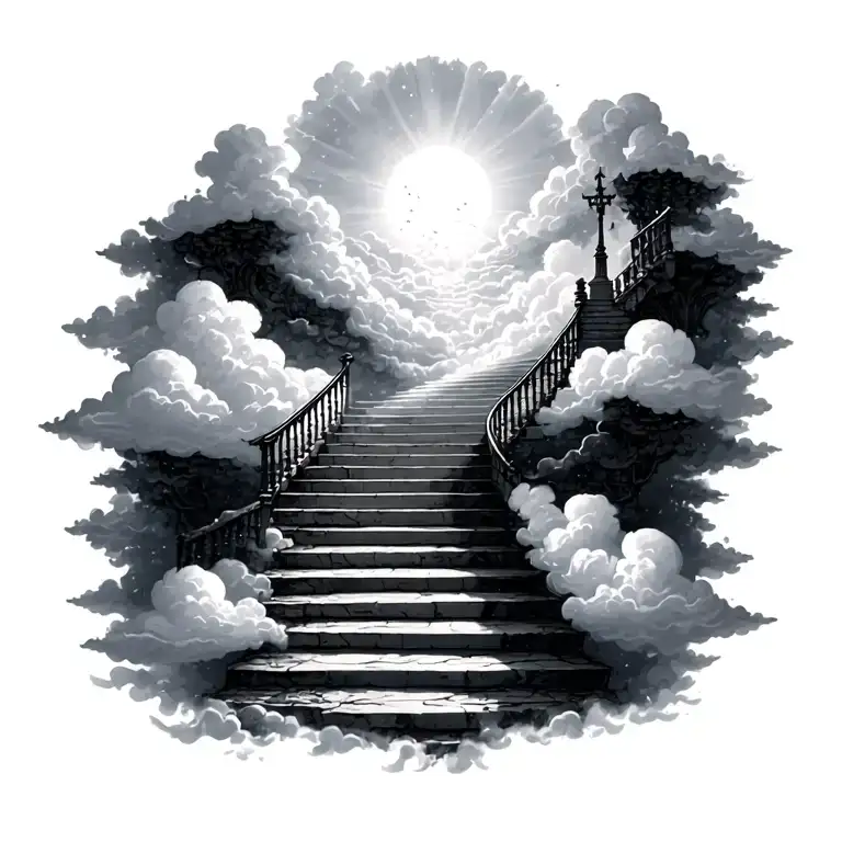 Clouds Stairs Going Into Heaven