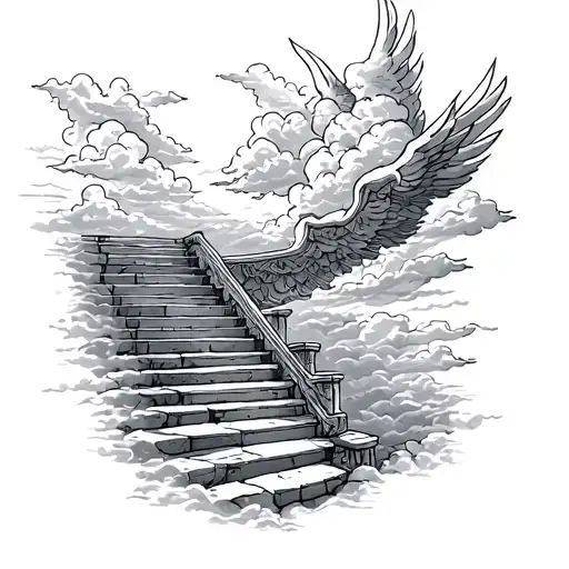 Clouds And Stairs Going Into Heaven
