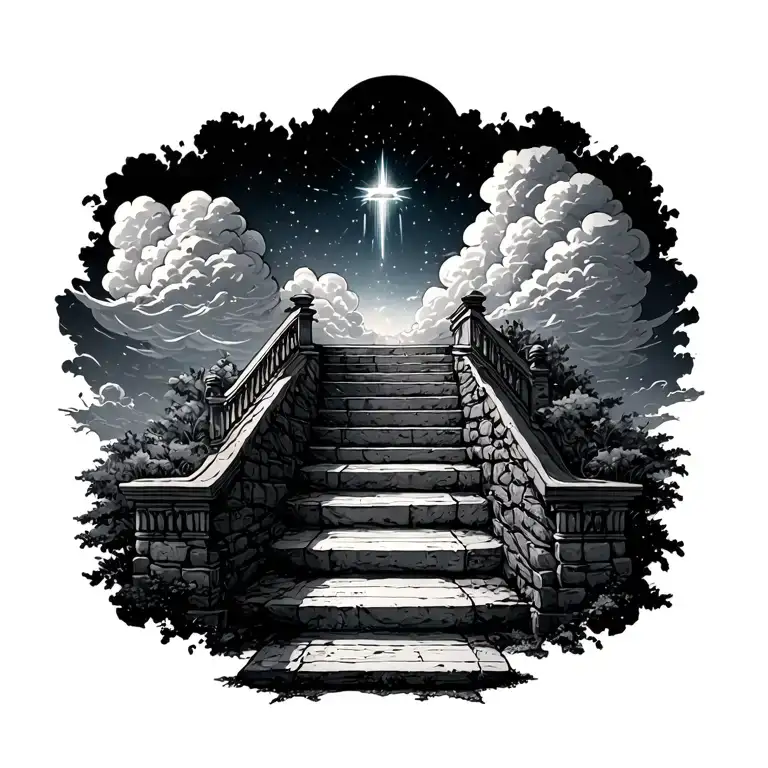 Clouds And Stairs Going Into Heaven