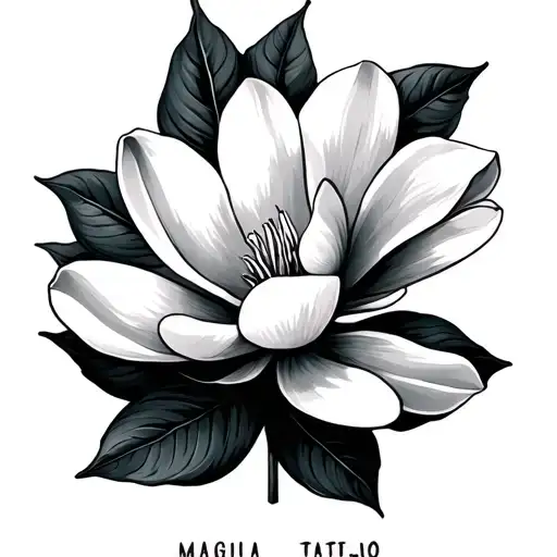 Magnolia Flower With The Name Magnoila