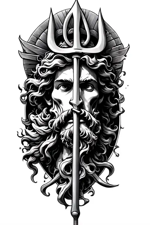 Aquarius With Poseidon Trident Hourglass Made