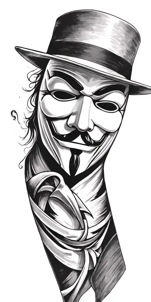 V For Vendetta With Rorschach Watchmen Mask