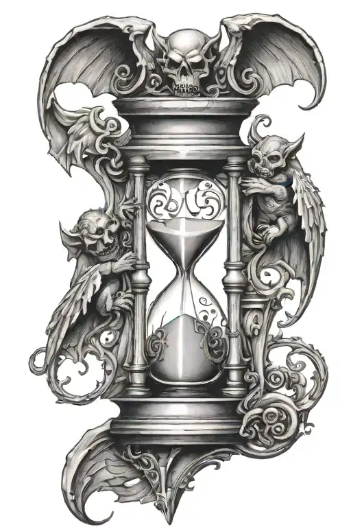 Hourglass With Gargoyles On Both Sides