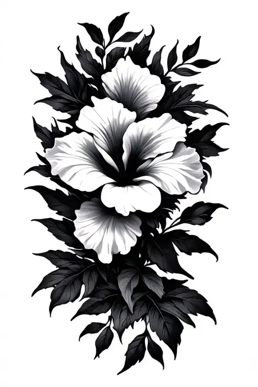 Flame Tree Flower And Hibiscus Flower