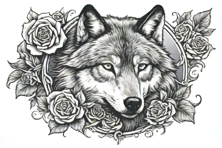 Wolf Blended By Roses