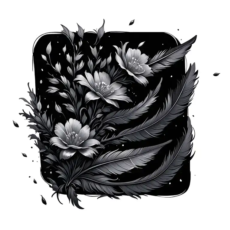 Flowers Feathers Falling