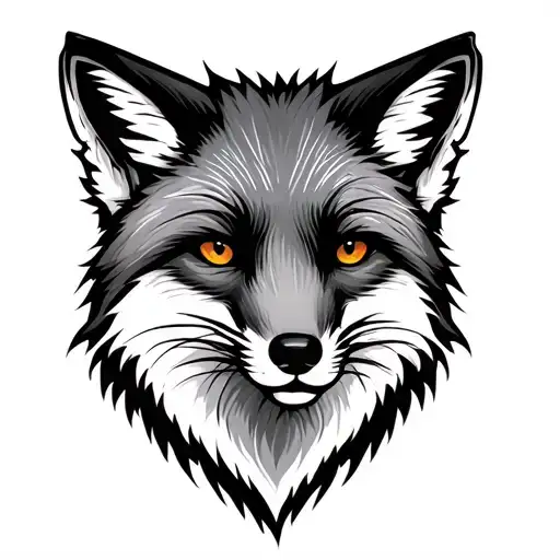 Masculine Fox With Outline Of Illinois