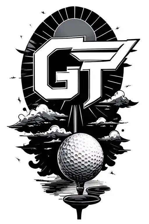 Letters Gt Golf Clouds With Sun Shining Through