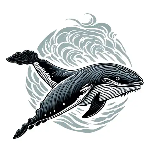 Maui Whale And Wave Outline