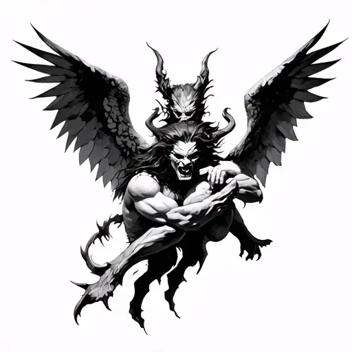 Demons And Angels Fighting