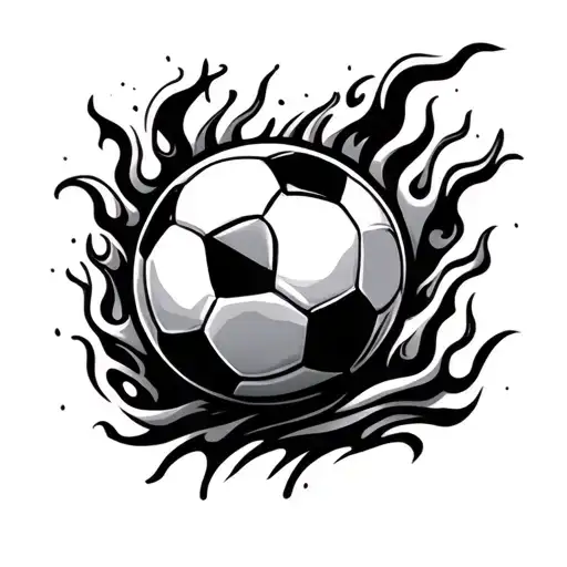Soccer And Flames