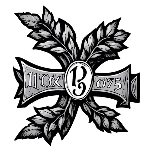 Cross Laurels With Roman Numbers